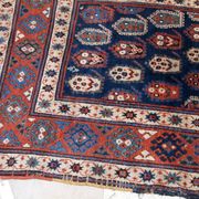 Handmade antique Caucasian Kazak rug 4.1' x 6.3' (125cm x 192cm) 1870s - 1B665