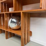 Pair of modernist pine wall shelves, circa 1970