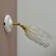 Vintage globe wall lamp in half frosted, half transparent glass