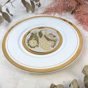 Decorative round porcelain dish "the art of chokin" made in japan
