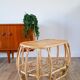 Oval coffee table in rattan and bamboo, double tops, 1960.