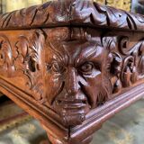 Office style Louis XIII solid oak carved restored