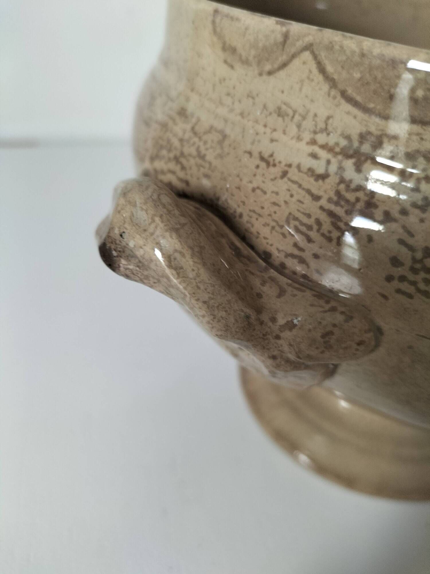 HB vegetable dish Choisy le Roi late 19th century ultra patinated