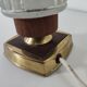 vintage bedside lamp in teak, brass and glass, 60s te