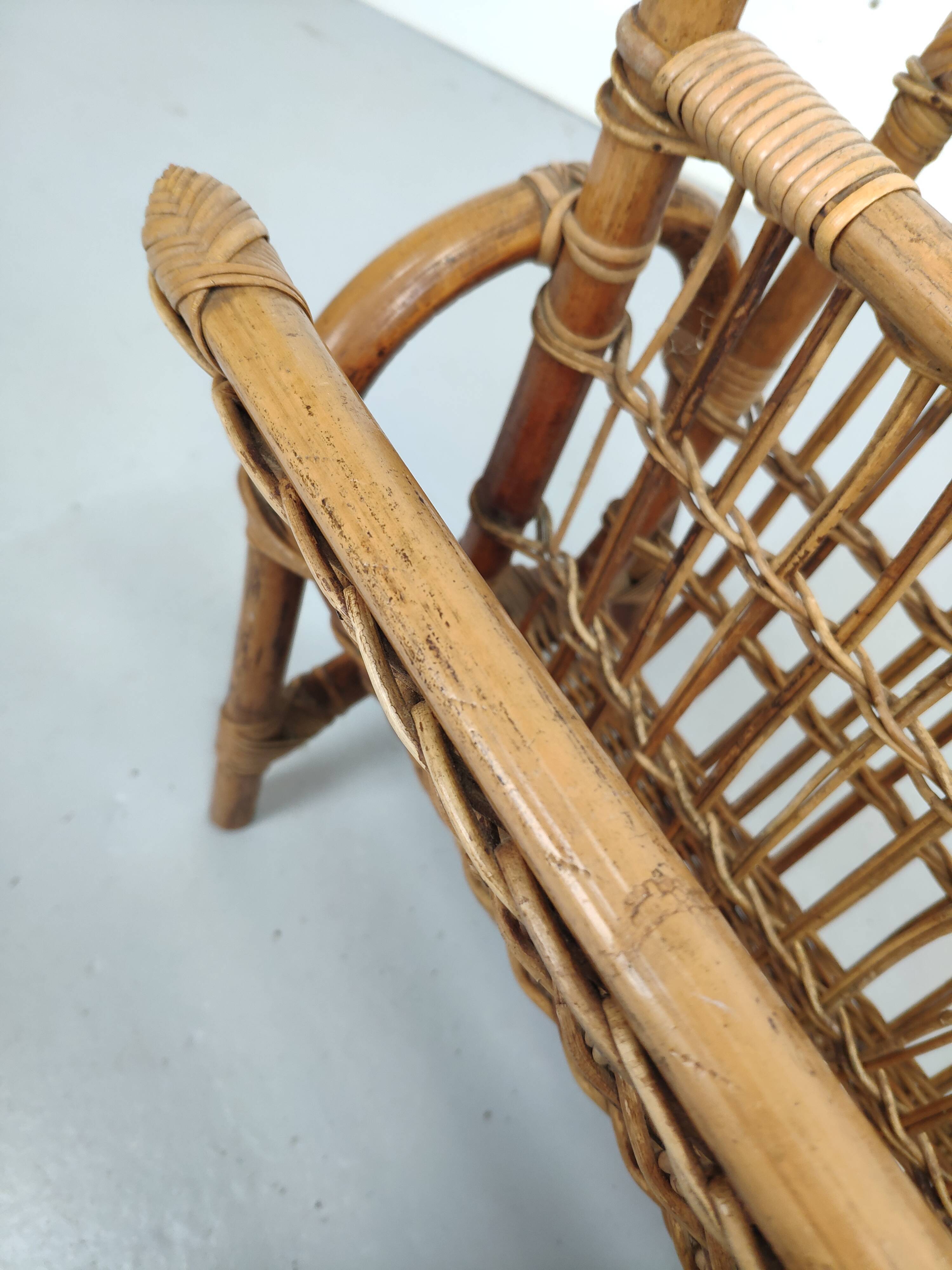 Vintage bamboo magazine holder