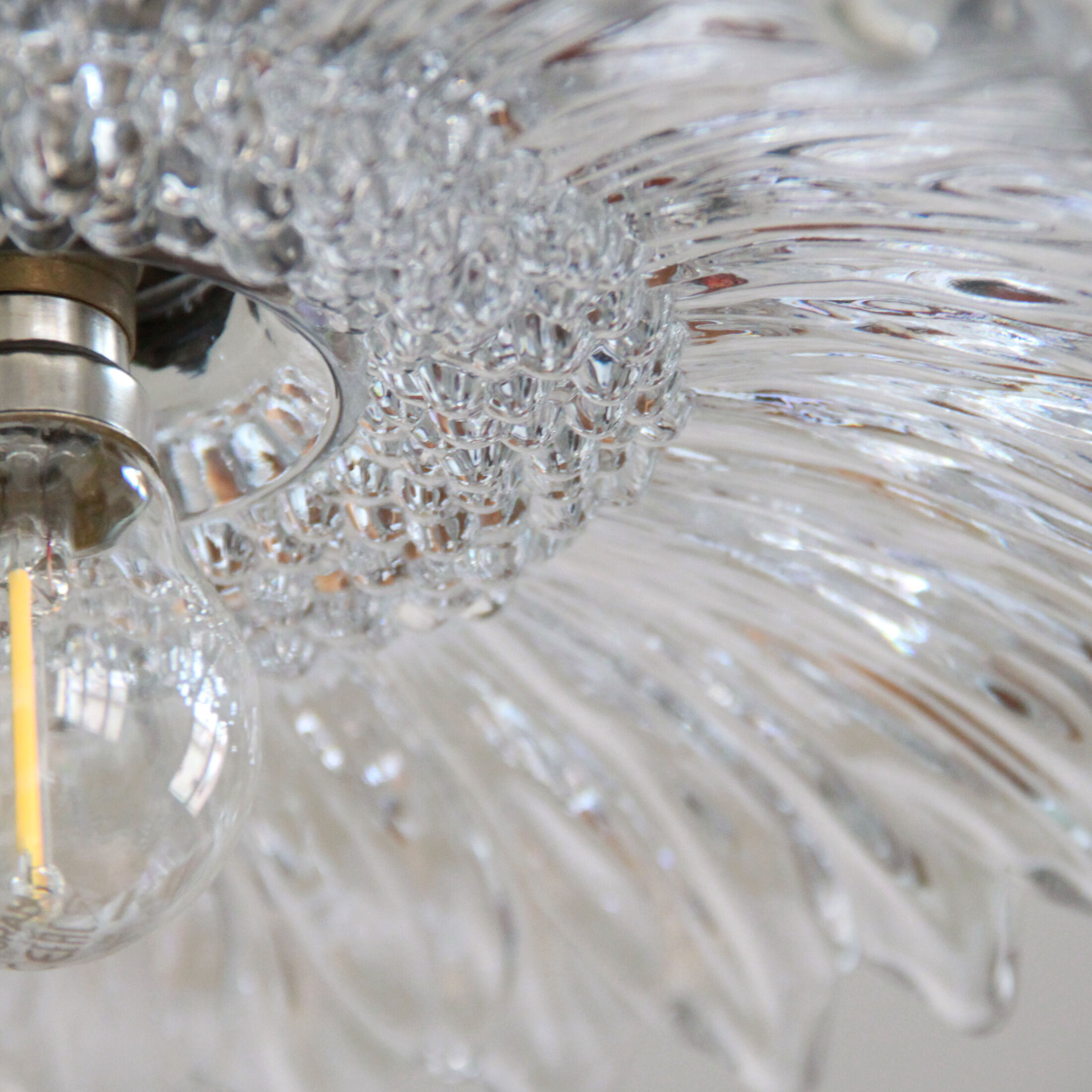 Ceiling lamp suspension crystal and bronze lamp luminaire glass flower