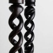 Dark Wood Candle Holders, Vintage 1970s Italy, Barley-Twist Design, Set of 2, Boho Table Decor