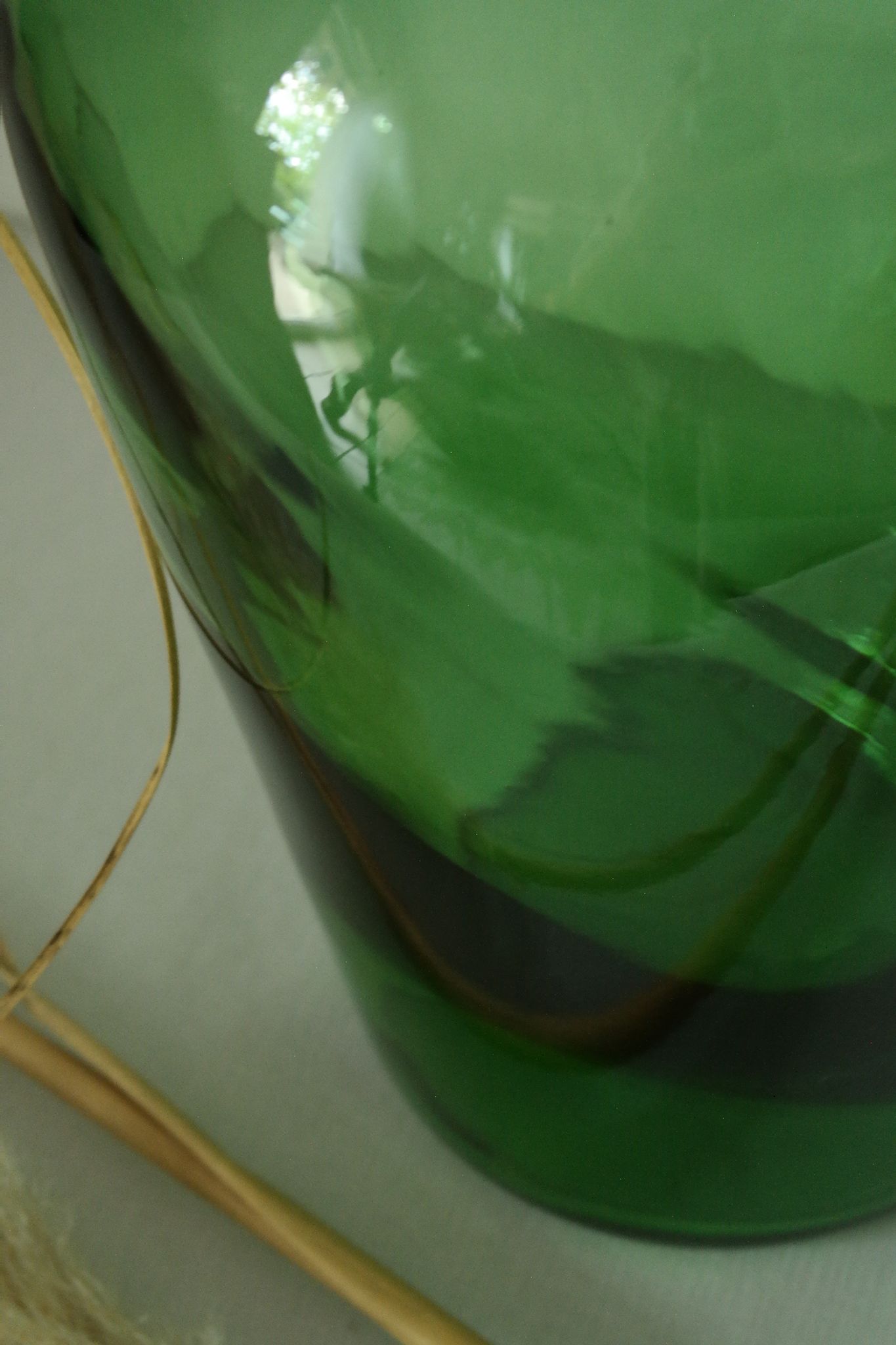 Thick glass vase from Italy, vintage.