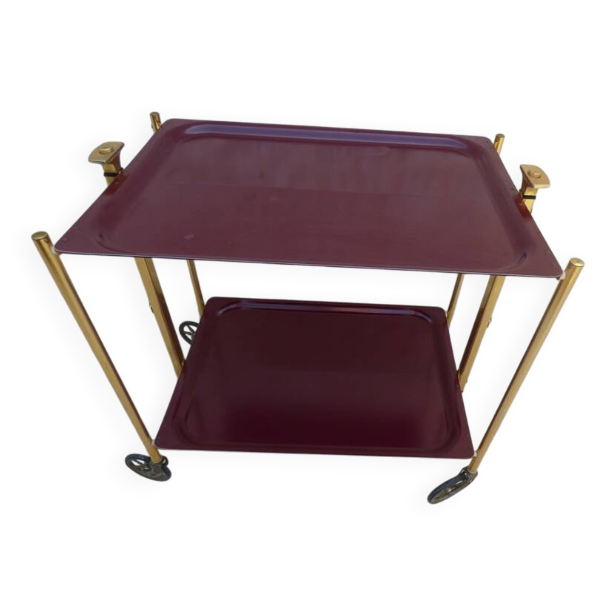 Vintage 50s Textane brand rolling and folding trolley
