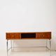 Mahogany and chrome metal desk, Italian manufacture, Italy, 1960s