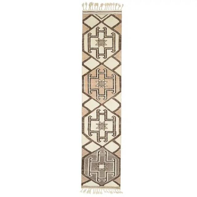 Tapis de couloir vintage turc en laine et coton noué à la main, années 1970