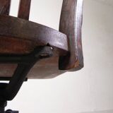 Oak desk chair, studio chair, height adjustable, 1930s