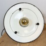 Green Enamel and Cast Iron Industrial Cage Pendant Light, 1960s