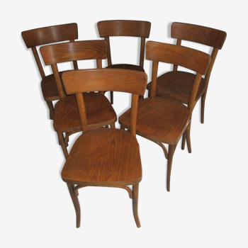 Suite 6 chaises de bistrot vintage 1960