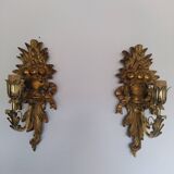 Pair of carved giltwood sconces, Italy