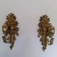 Paire d'appliques en bois doré sculpté, Italie