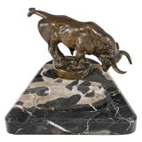 Early 20th century ashtray in patinated bronze and marble.