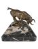 Early 20th century ashtray in patinated bronze and marble.