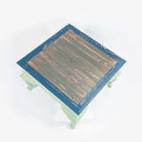 Square solid wood coffee table with curved legs