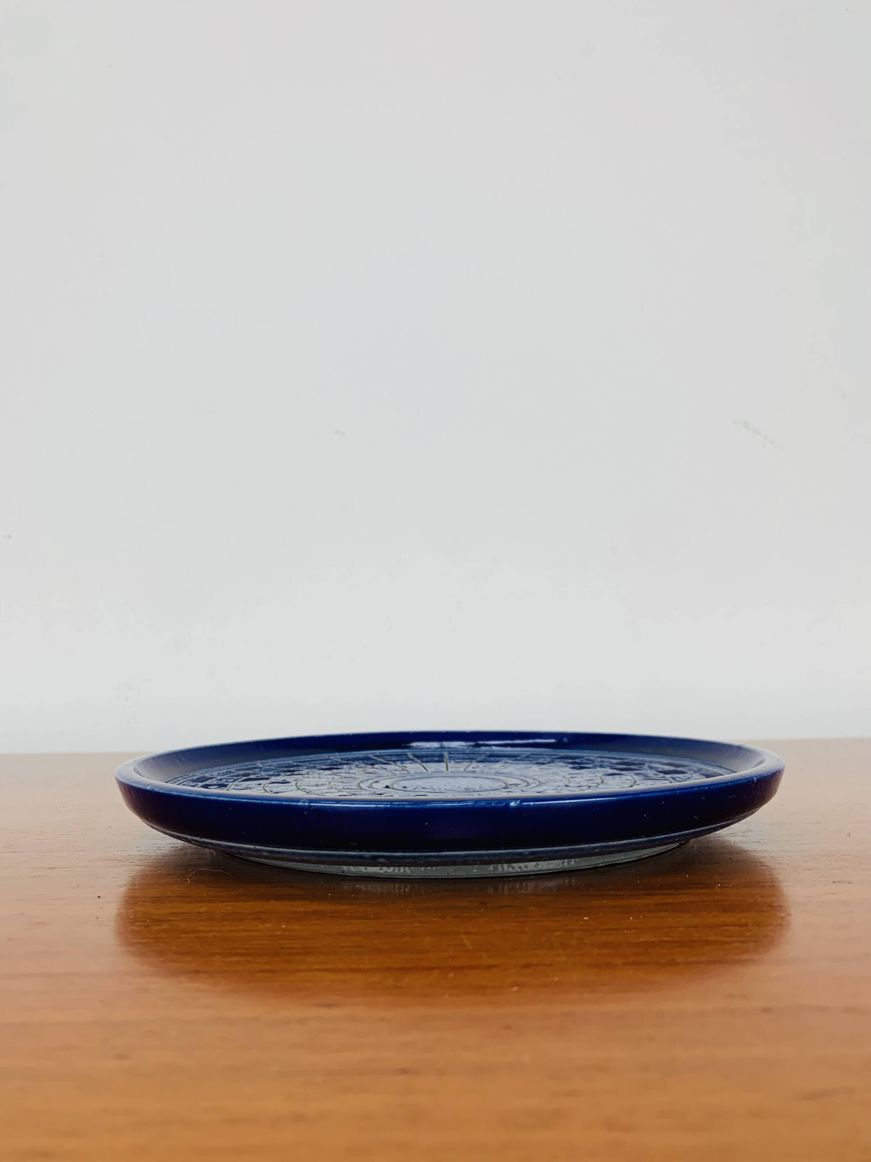 Art Deco Alsace sandstone dish, signed Schmitter in Betschdorf