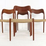 Lot de 4 chaises Niels O Möller modèle 71