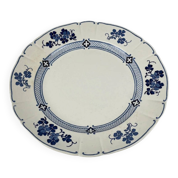 Round plate Terre de Fer KG Lunéville, model "Jane", blue, 1890-1915