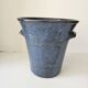 Blue glazed ceramic ice bucket for champagne and wine