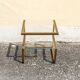 Brass coffee table with double glass shelf, 1970s