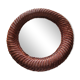 Vintage round rattan mirror