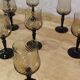 11 vintage black foot smoked twisted water glasses