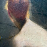 HST painting "Diana at the bath" Nude back signed early twentieth century