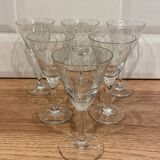 Set de 6 verres à liqueur en verre gravé
