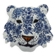 Masque de tigre en céramique bleu de Delft