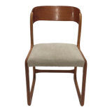 Series of 4 reupholstered Baumann sled chairs