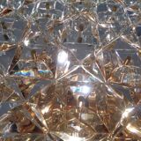 Large gold-plated and crystal glass flush mount from Kinkeldey, Germany, 1970s.