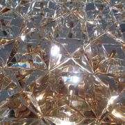 Large Gold-Plated & Crystal Glass Flush Mount from Kinkeldey, Germany, 1970s