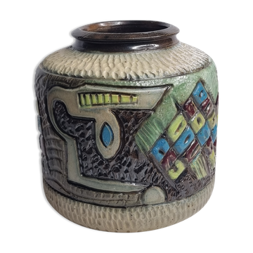 1930 enamel ceramic vase by Losson