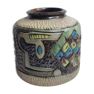 1930 enamel ceramic vase by Losson