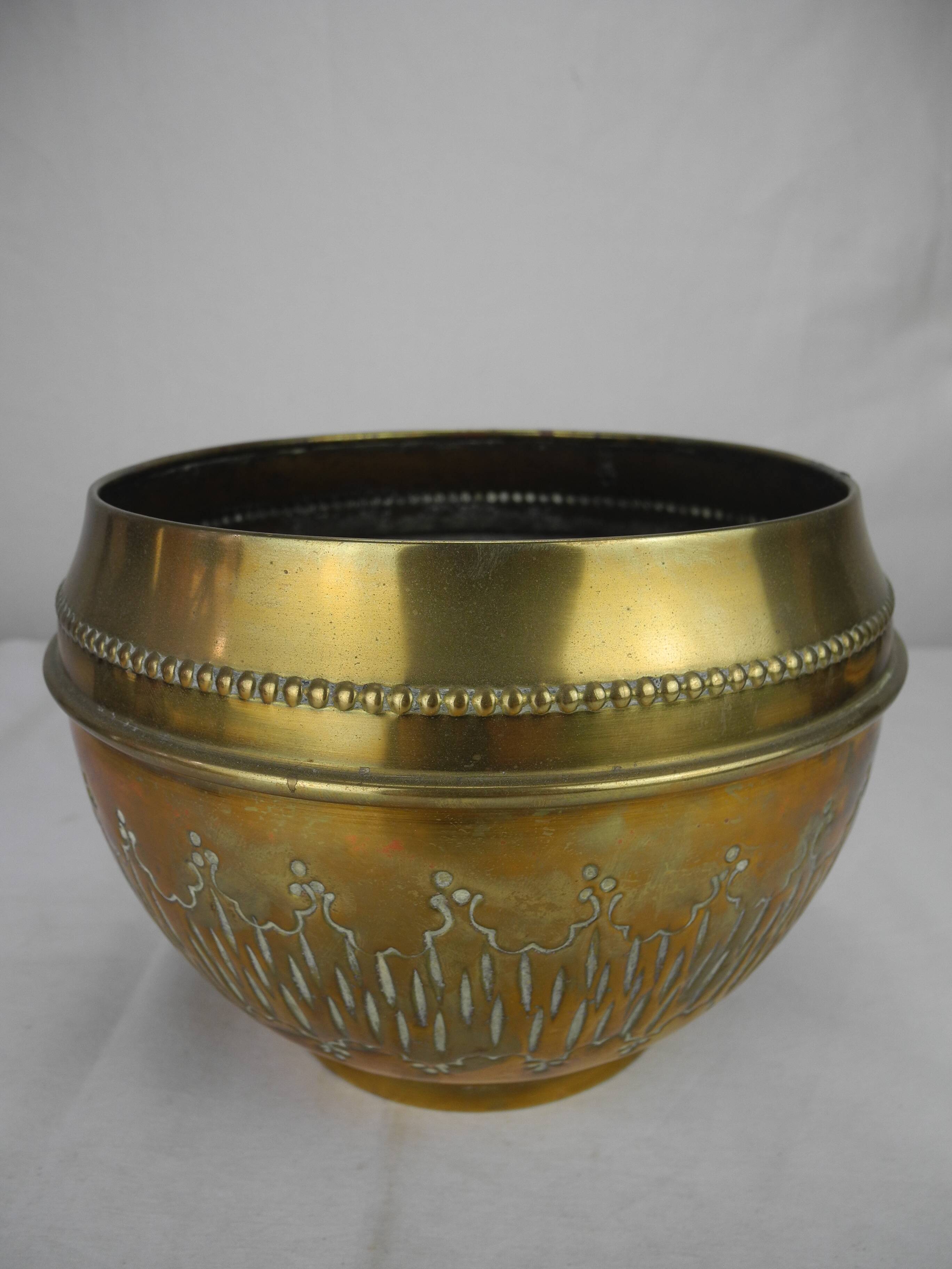old gilded brass flower pot shabby chic old brass flowers pot
