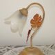 Vintage French Goose Neck Lamp - Grape Detail - Opaque Glass Shade