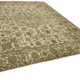 Hand-Knotted Persian Vintage 1970s 298 cm x 340 cm Beige Wool Carpet