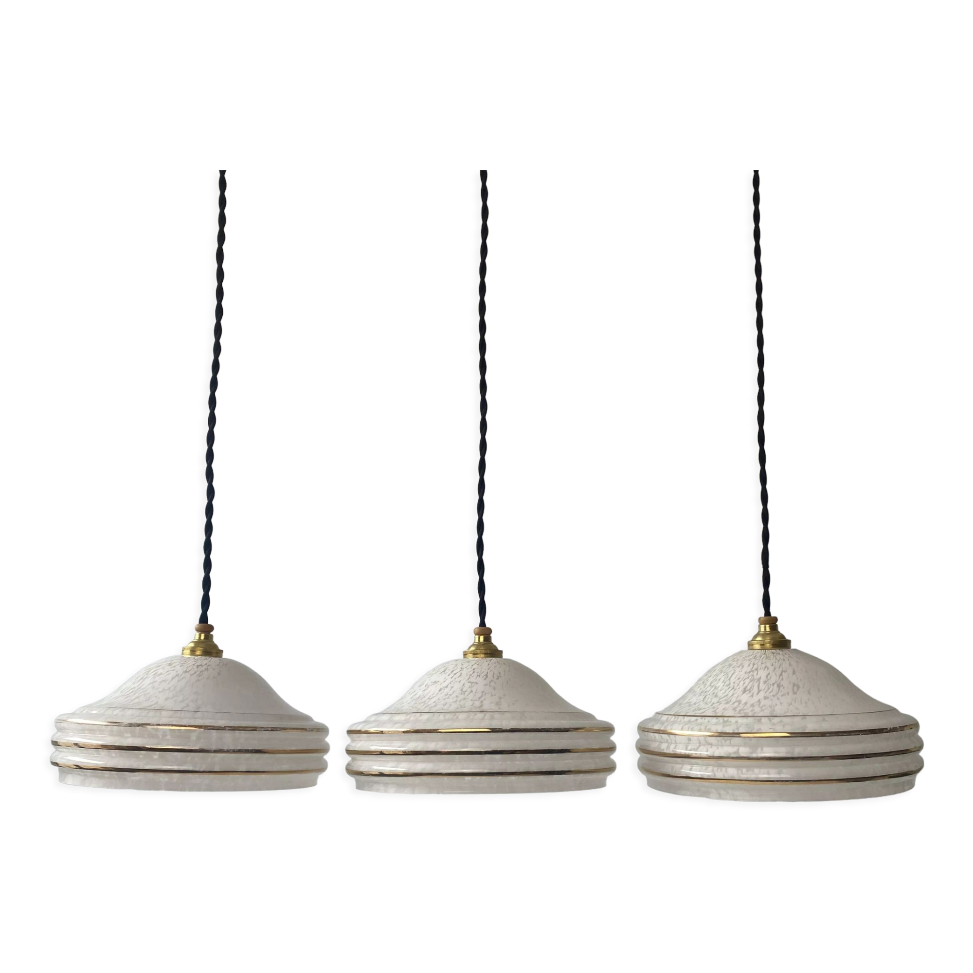 Lot 3 old glass suspensions from vintage clichy