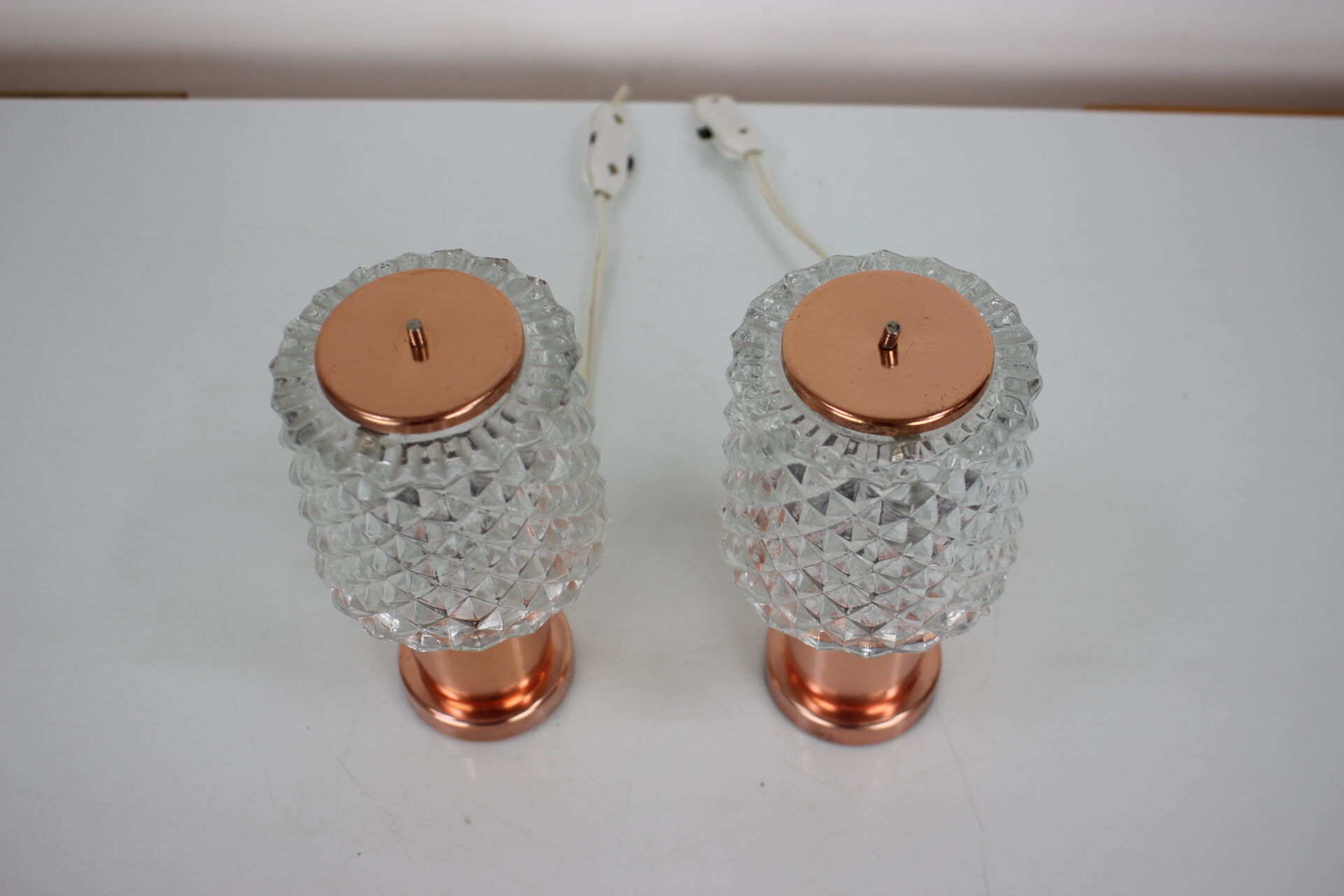 Pair of Copper Table Lamps by Kamenický Šenov, Czechoslovakia 1970