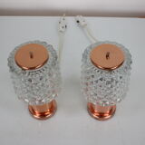 Pair of Copper Table Lamps by Kamenický Šenov, Czechoslovakia 1970