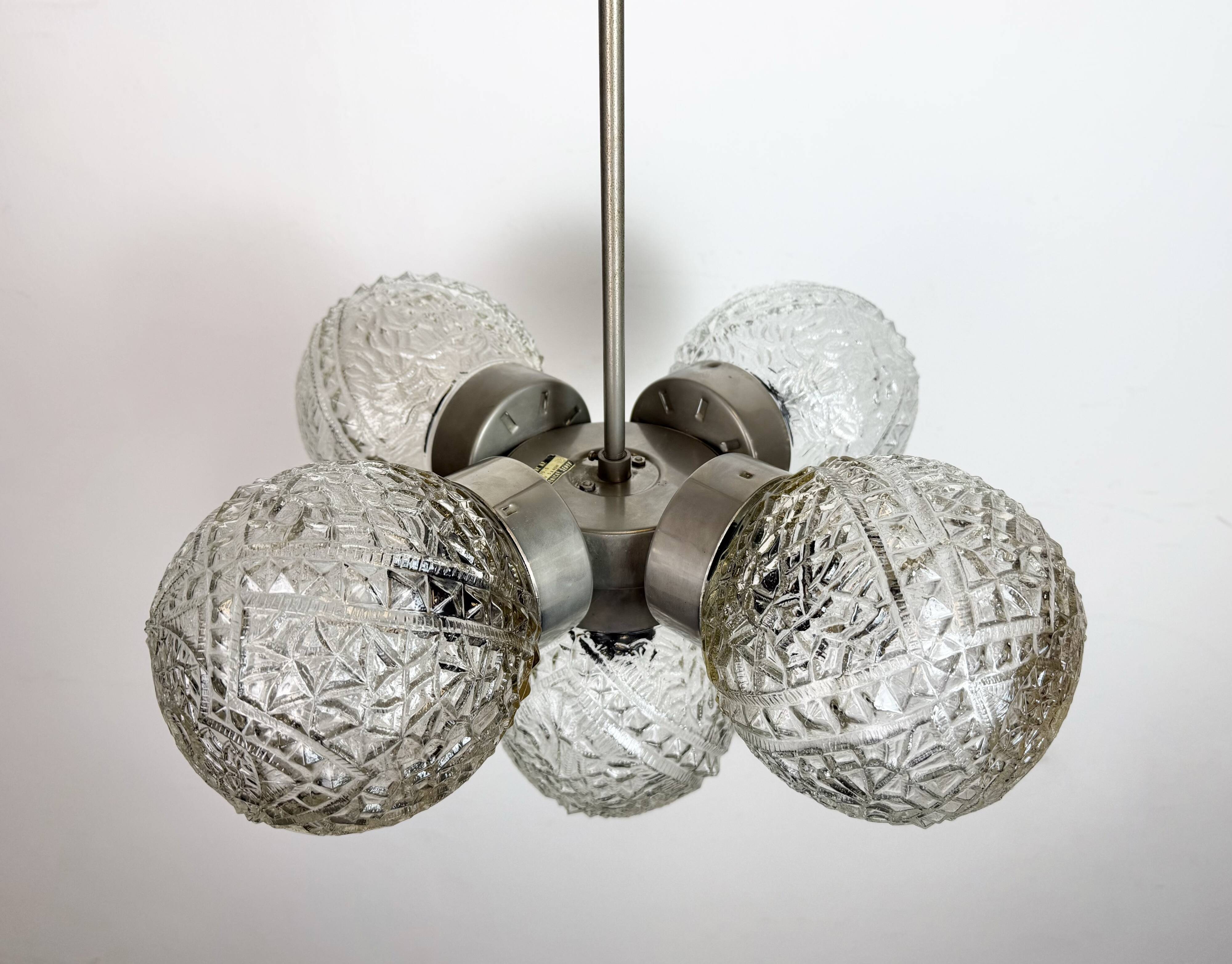 Vintage Cut Glass Chandelier from Kamenický Šenov, 1960s
