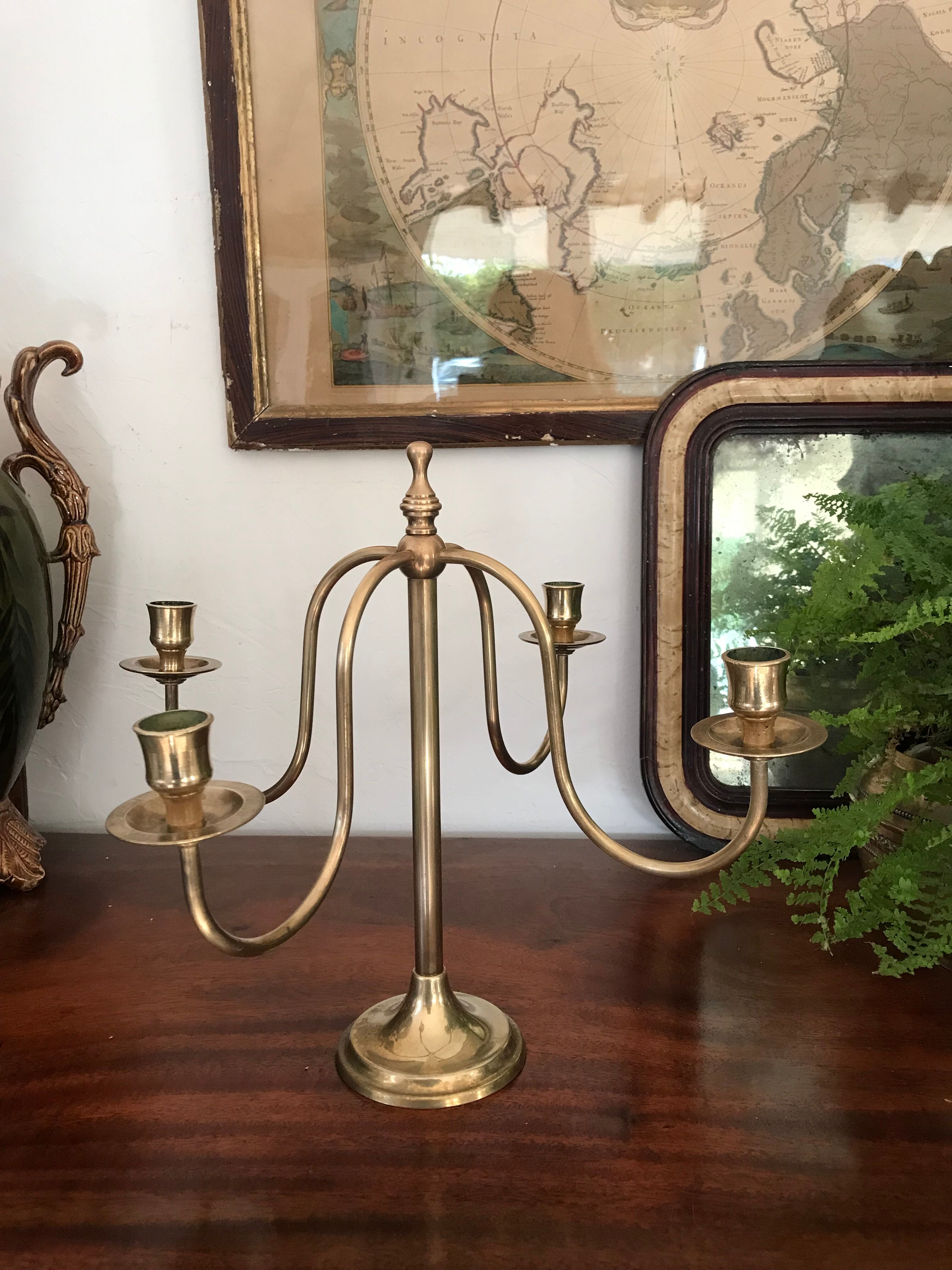 Scandinavian brass chandelier