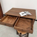 1900 solid walnut desk with two drawers