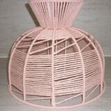 Abat jour en fil de coton rose
