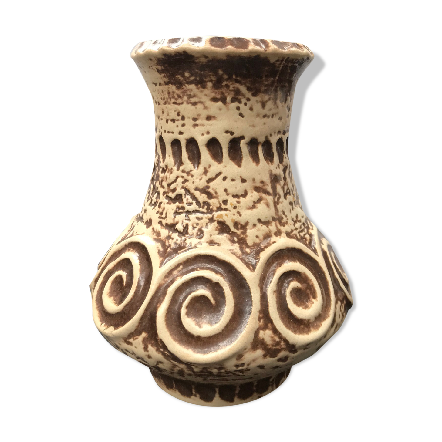 Former Jaspa ceramic vase beige brown vintage