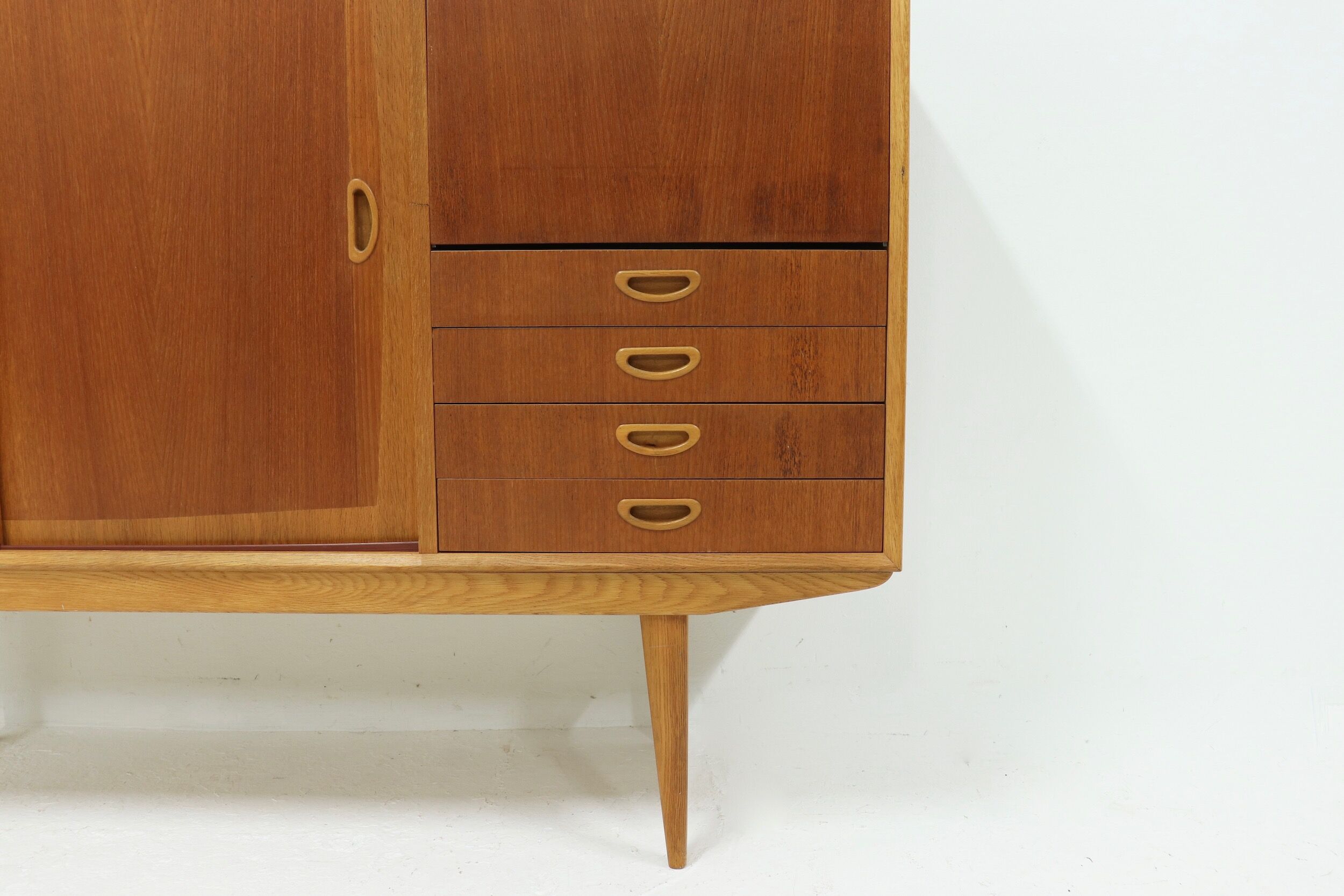 Scandinavian Two Tone Teak Highboard 1960s